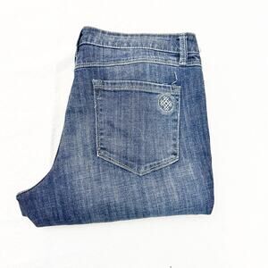 Laurie Felt Classic Girlfriend Stripe Embellishement Dark Denim Jeans Size 14